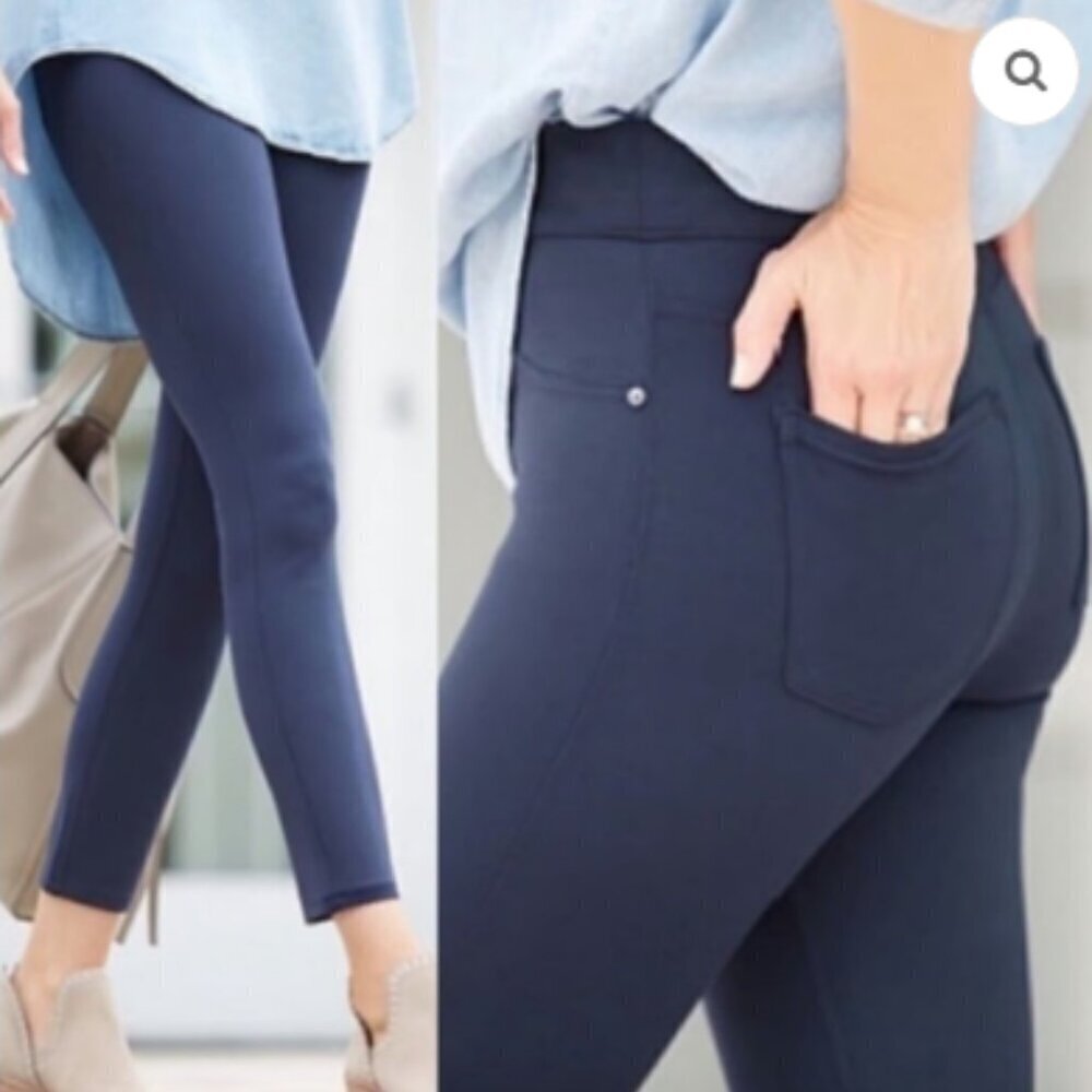 SPANX Women's Navy Blue The Perfect Pant Ankle 4-Pocket Size XL